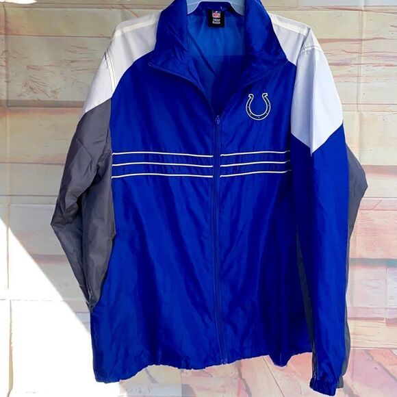 Mens NWOT sz Lg Colts zippered windbreaker - Picture 1 of 6